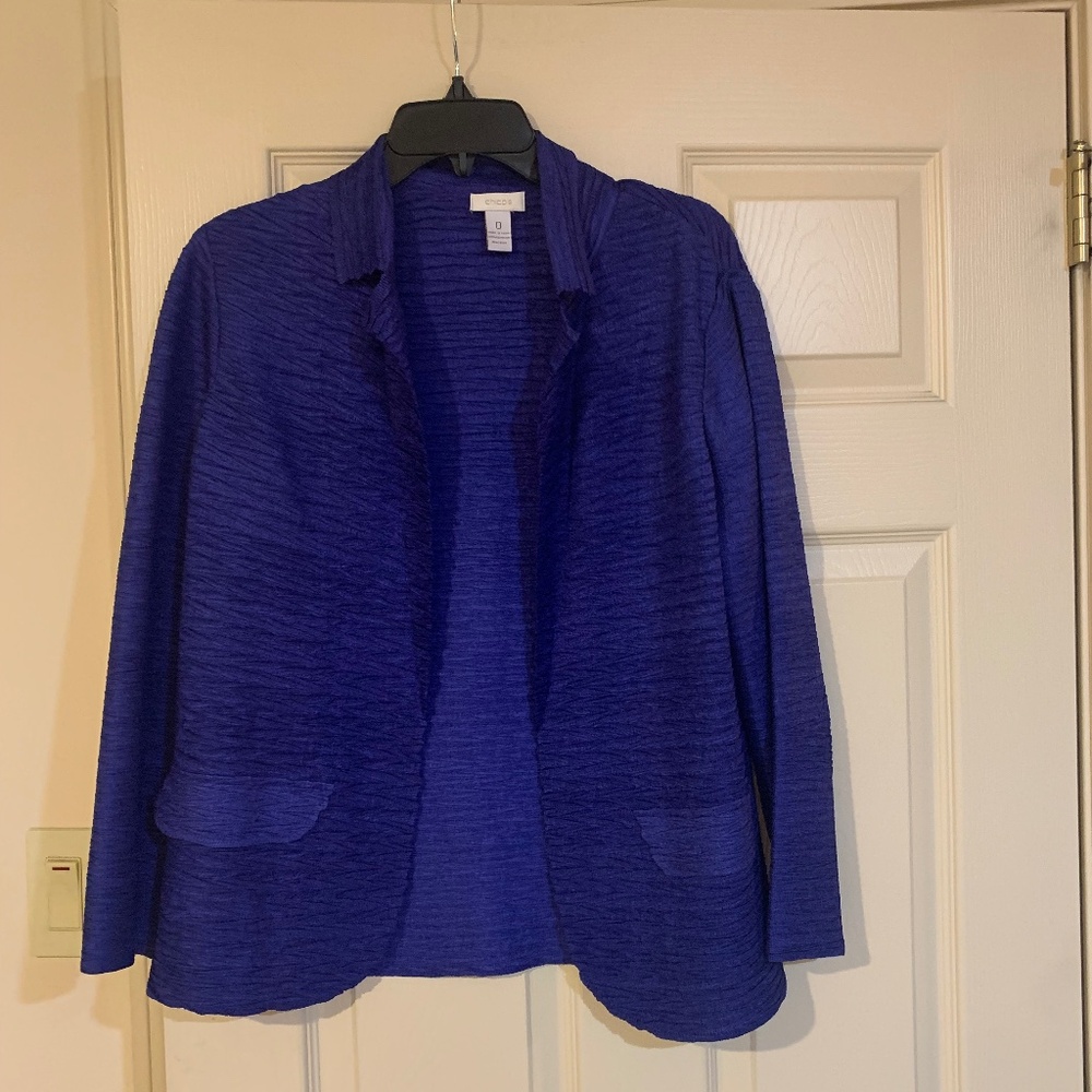 Chico’s Purple Lightweight Open Front Jacket sz 0